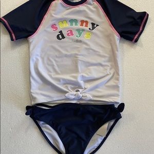 Nautica 2 piece bathing suit girls 10/12 and 12/14